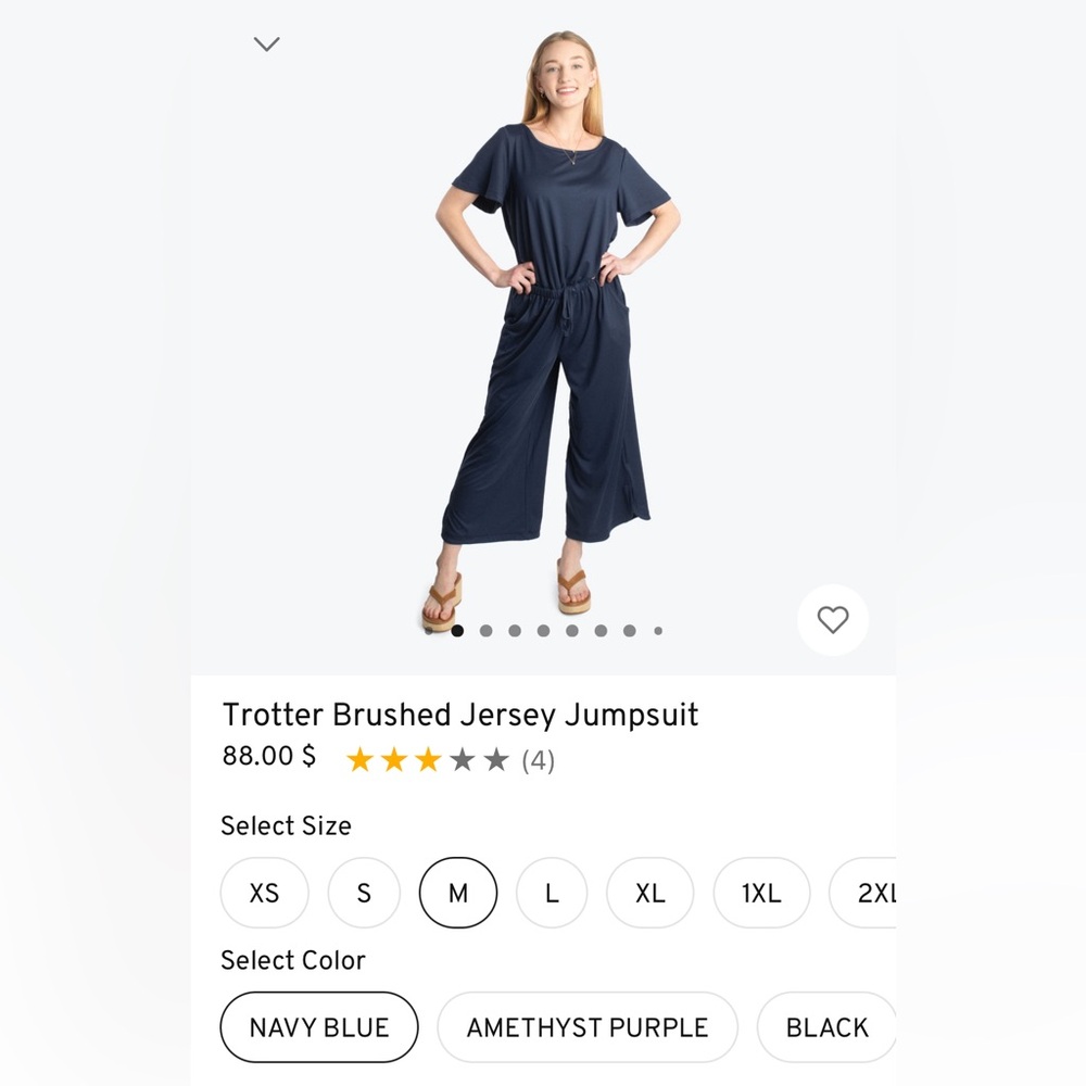 NWT Lug Trotter Brushed Jersey Jumpsuit - Navy Blue, size medium